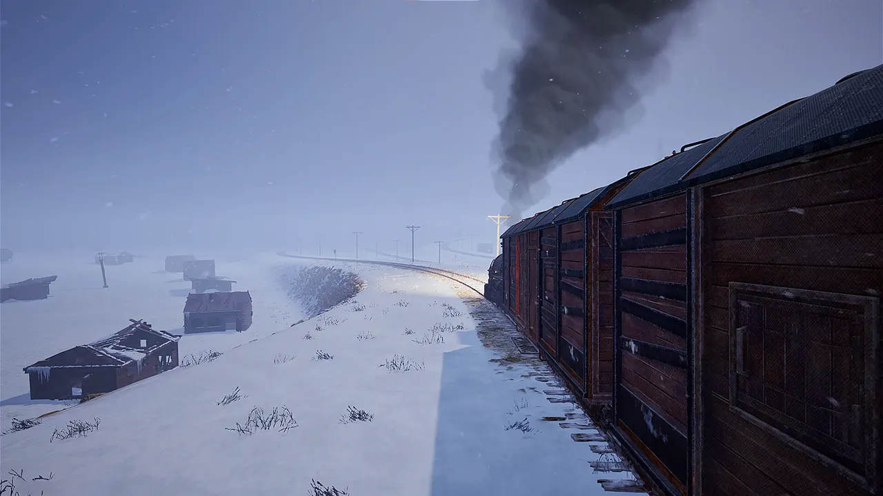 The Eden Engine travelling north through a whiteout